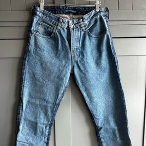 Levi's Made and Crafted Japanese 2 tone Light and Dark Blur crop Straight Jeans